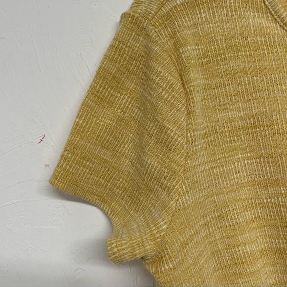 Sadie & Sage Yellow Short Sleeve Knotted Front Top Womens L Fall Casual Top - Picture 3 of 10